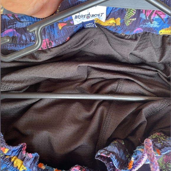 🐠Colorful Fish Print Swim Shorts trunks  Men’s Buoy Boat Size Large lined!  6” - Picture 7 of 8